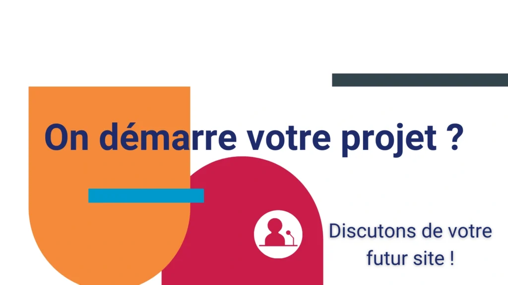Création de Site Web 7 Visuel avec texte 'On démarre votre projet ?', invitation à la prise de contact avec AGIR-SXO agence web en Aveyron