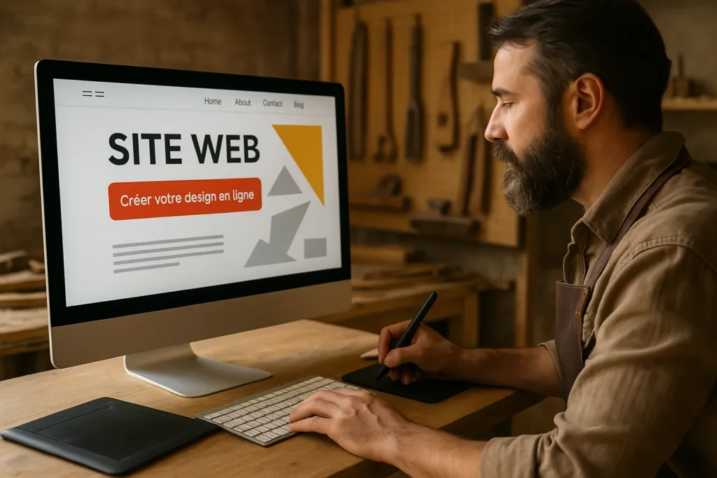 Stratégie digitale pour les artisans : la clé du succès 2 Artisan travaillant sur création site web